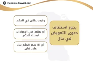 استئناف دعوى التعويض