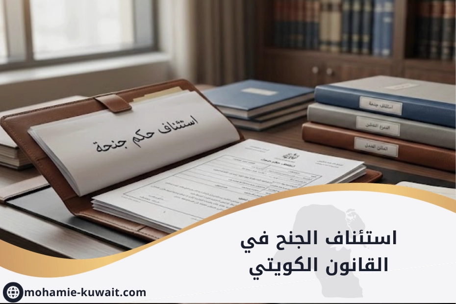 أوراق قانونية توضح إجراءات استئناف الجنح في القانون الكويتي