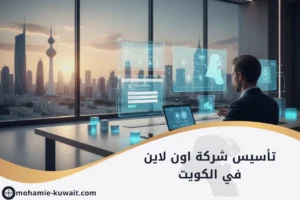 تأسيس شركة اون لاين في الكويت: شاشات وأجهزة تعرض نماذج تسجيل إلكترونية وخطوات التأسيس عبر الإنترنت
